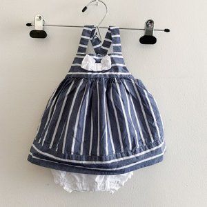 Janie and Jack Baby Girl Cross Back Striped Dress